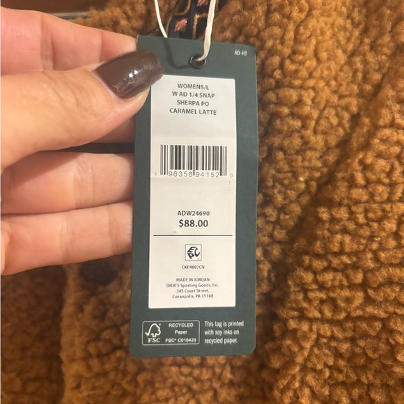 Alpine Design Women’s 1/4 Snap Sherpa Pullover – Size L – Caramel Latte NWT - Picture 5 of 9